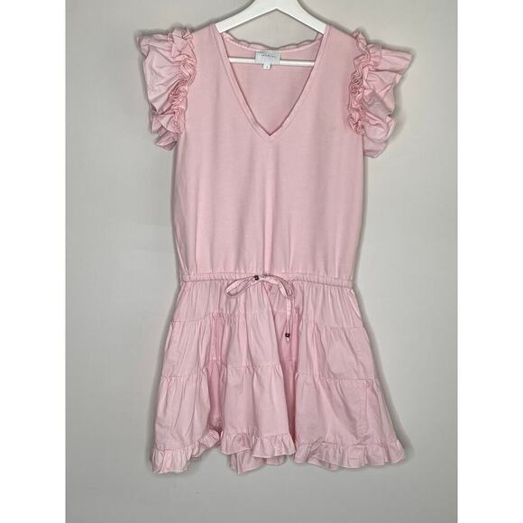 Sundays by Anthropologie Heller Flutter Sleeve Mini Dress Soft Pink Womens Small - Picture 2 of 8